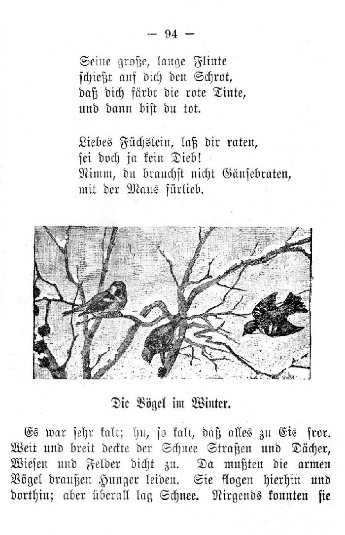 Deutsche Fibel -Die Vögel im Winter