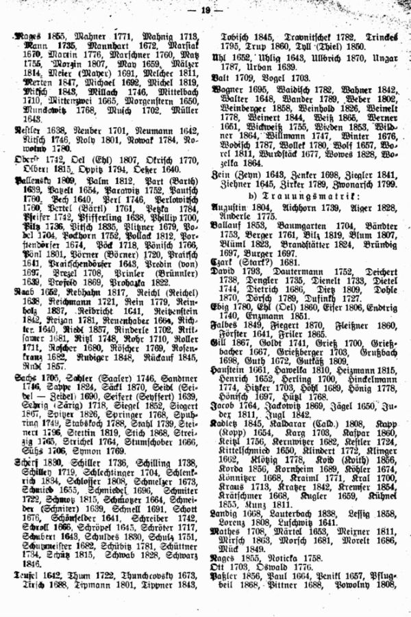 Die Familiennamen in Platten bei Komotau - 3