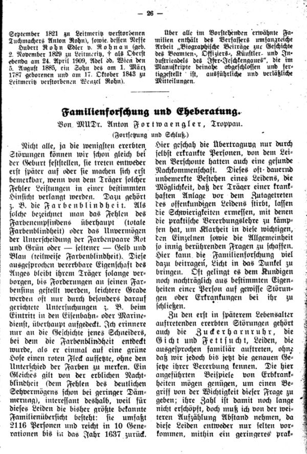 Familienforschung und Eheberatung - 1