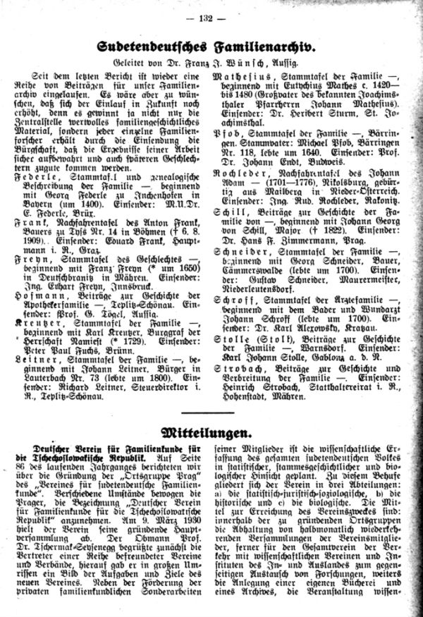 Sudetendeutsche Familienarchiv