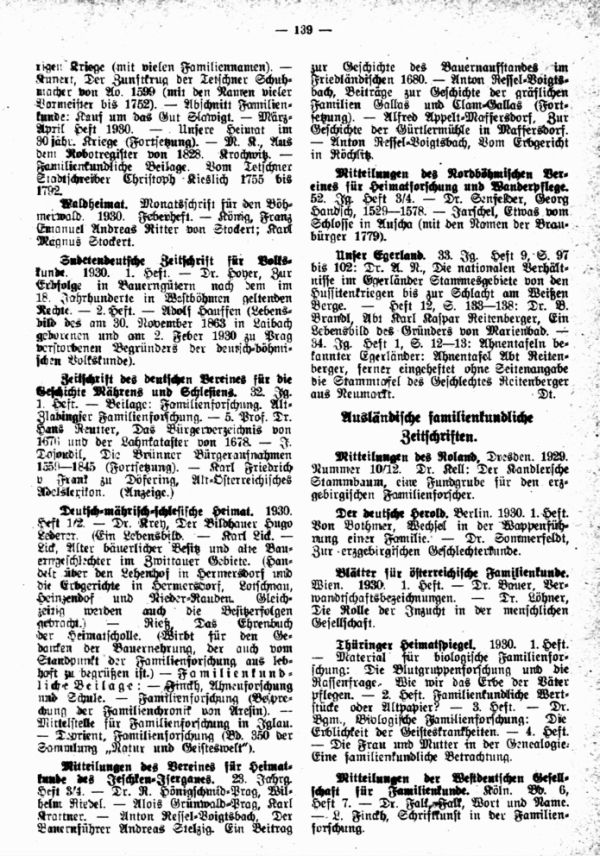 Ausländische familienkundliche Zeitschriften