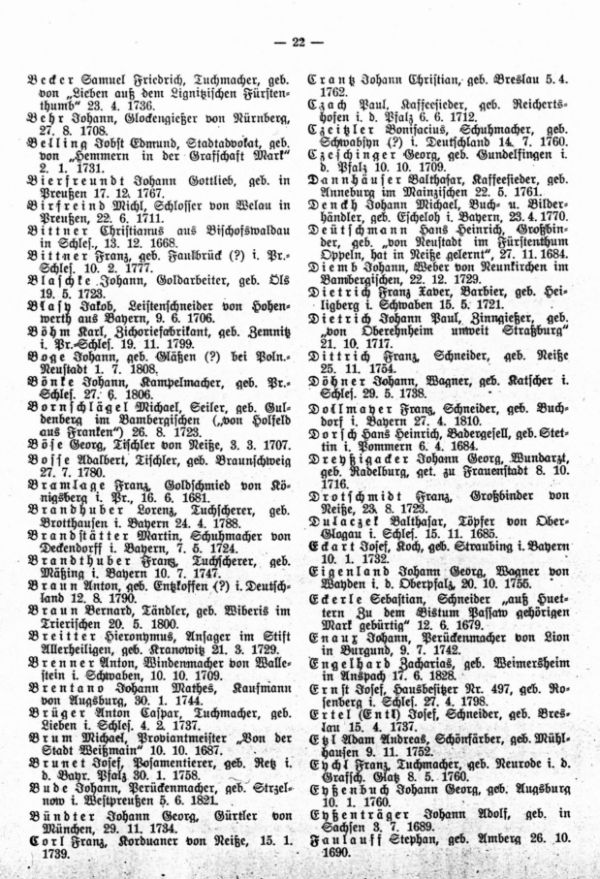 Olmützer Neubürger aus Deutschland 1668-1848 - 3