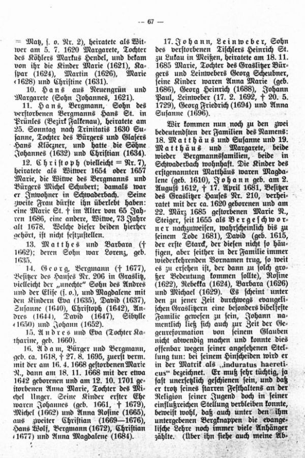 Alte Graslitzer Familien - 4