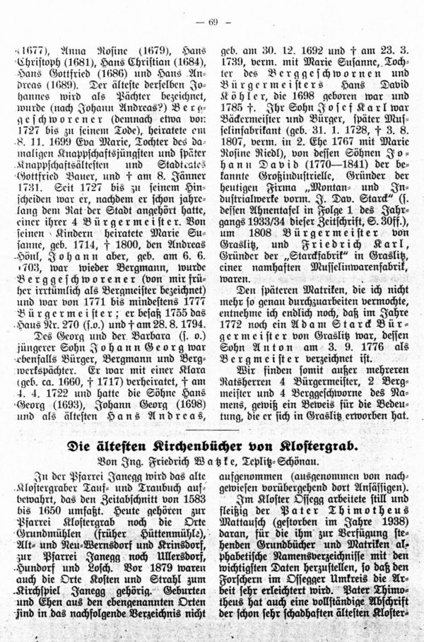 Die ältesten Kirchenbücher von Klostergrab - 1