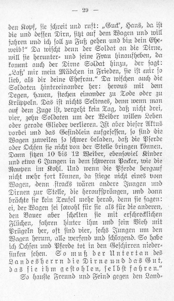 Leiden der Bauern und Bürger durch Abgaben, Bettel, Räuberherden u.s.w.