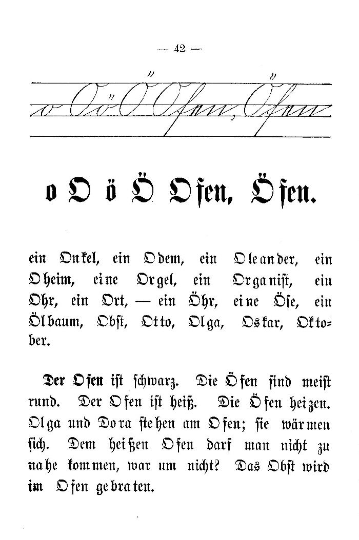 Deutsche Fibel -O - Ö (Schreibschrift /Druckschrift)