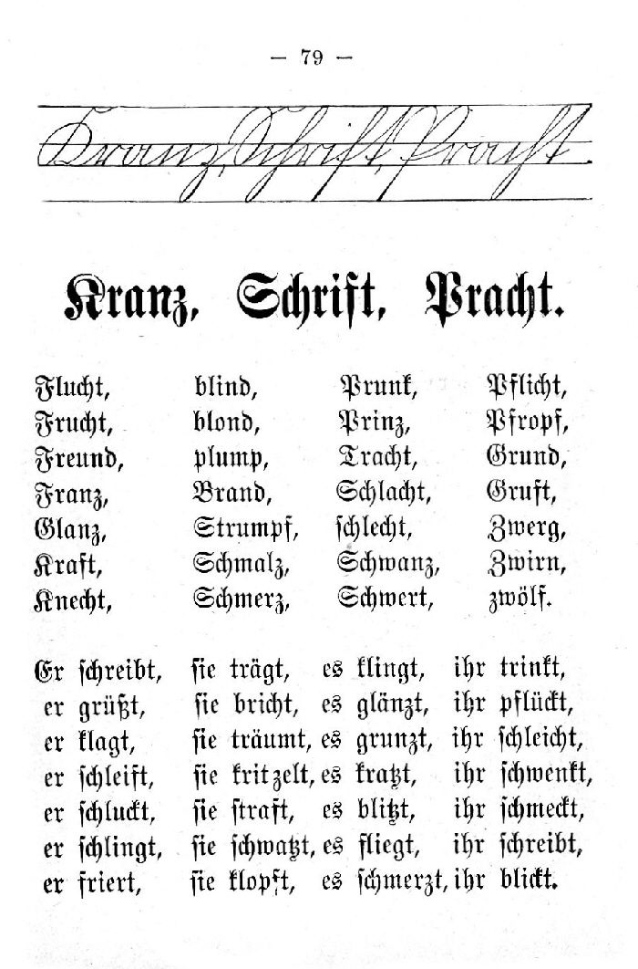 Deutsche Fibel -Kranz - Schrift - Pracht (Schreibschrift /Druckschrift)