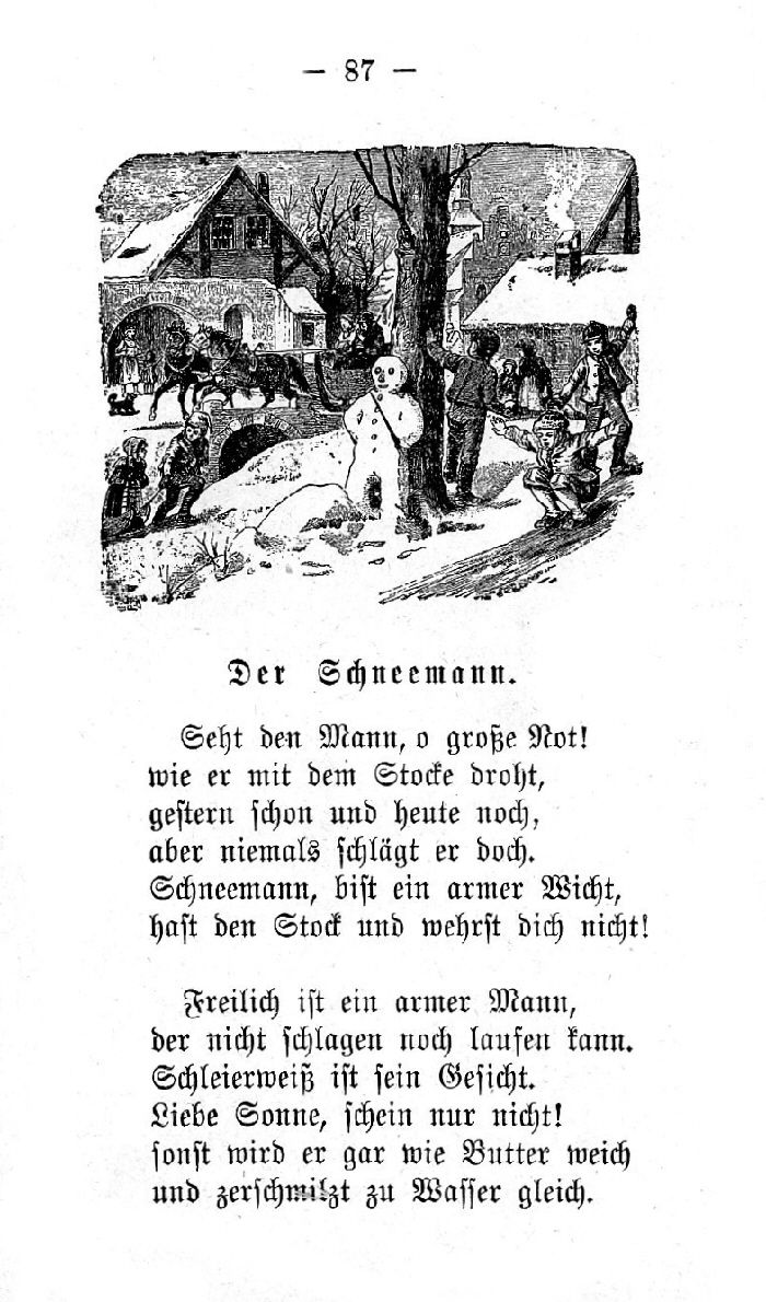 Deutsche Fibel -Der Schneemann